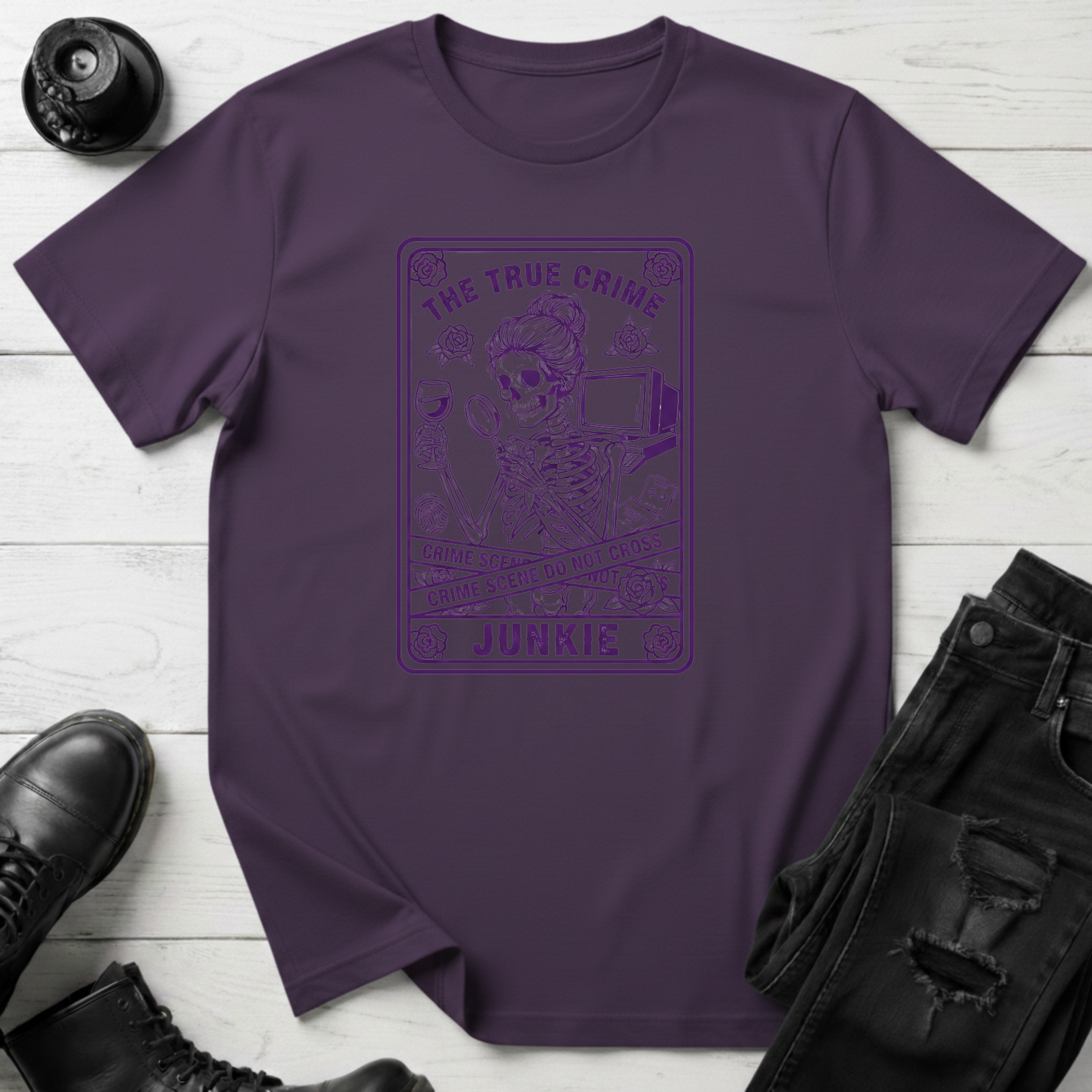 True Crime Junkie Tarot T-Shirt