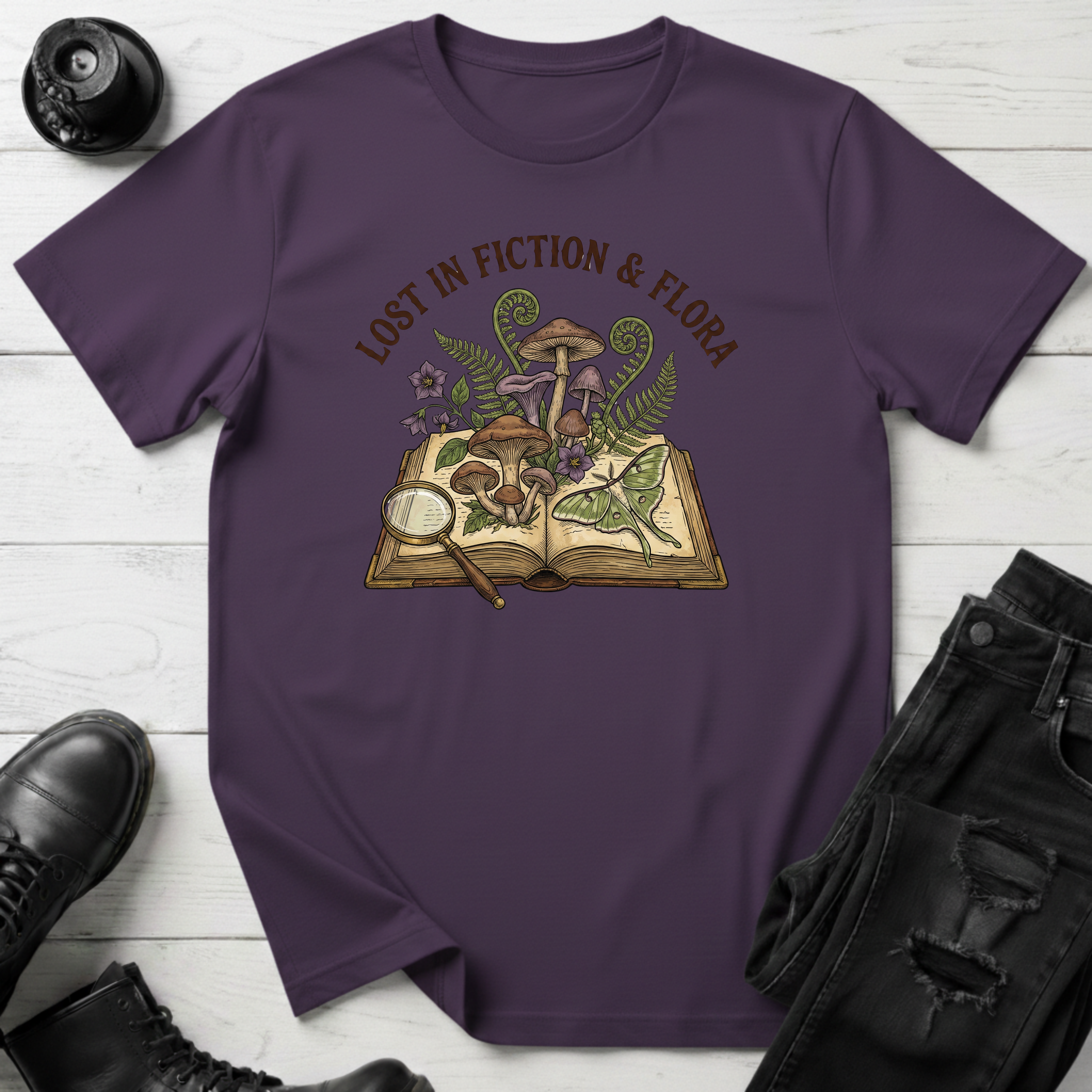 Lost in Fiction and Flora T-Shirt