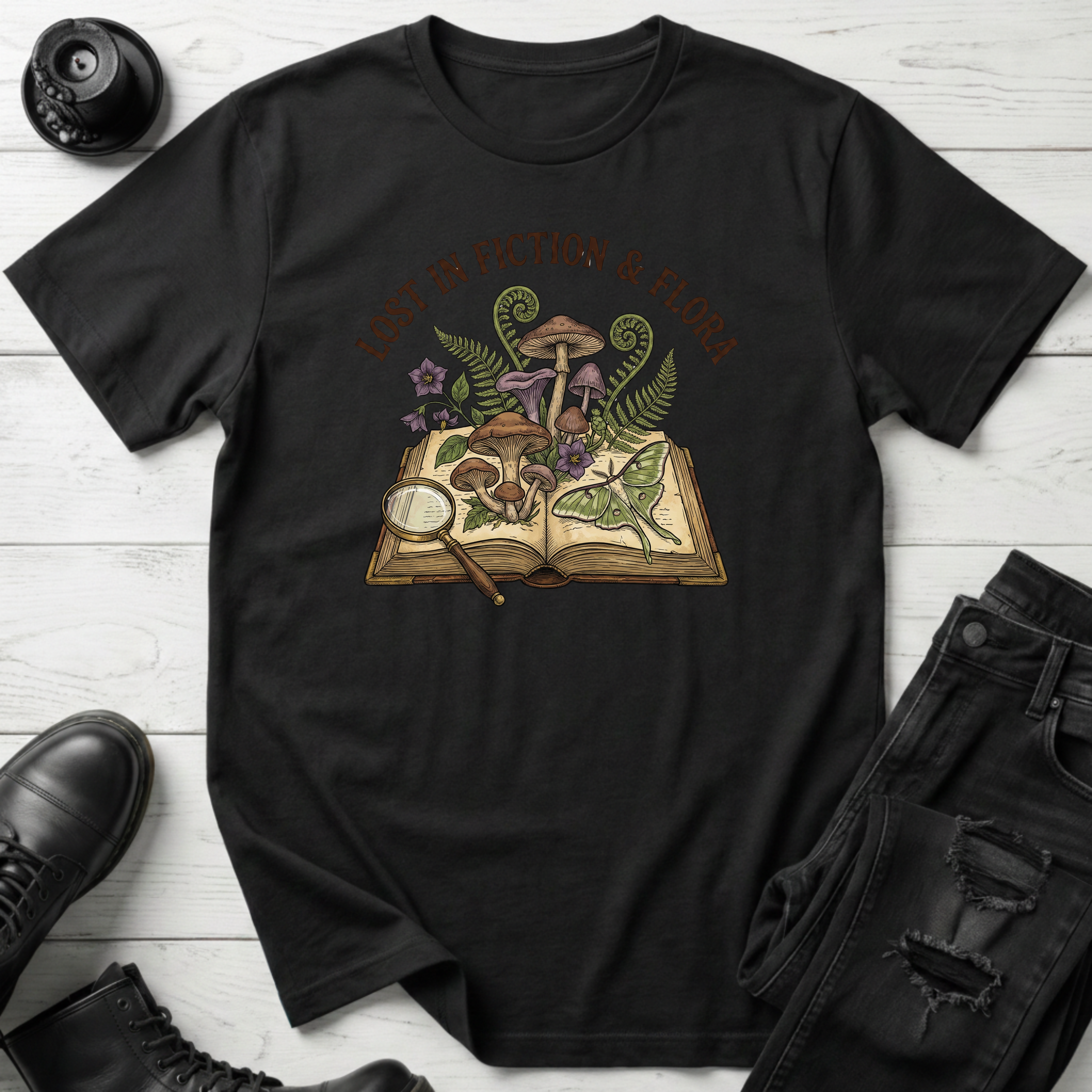 Lost in Fiction and Flora T-Shirt
