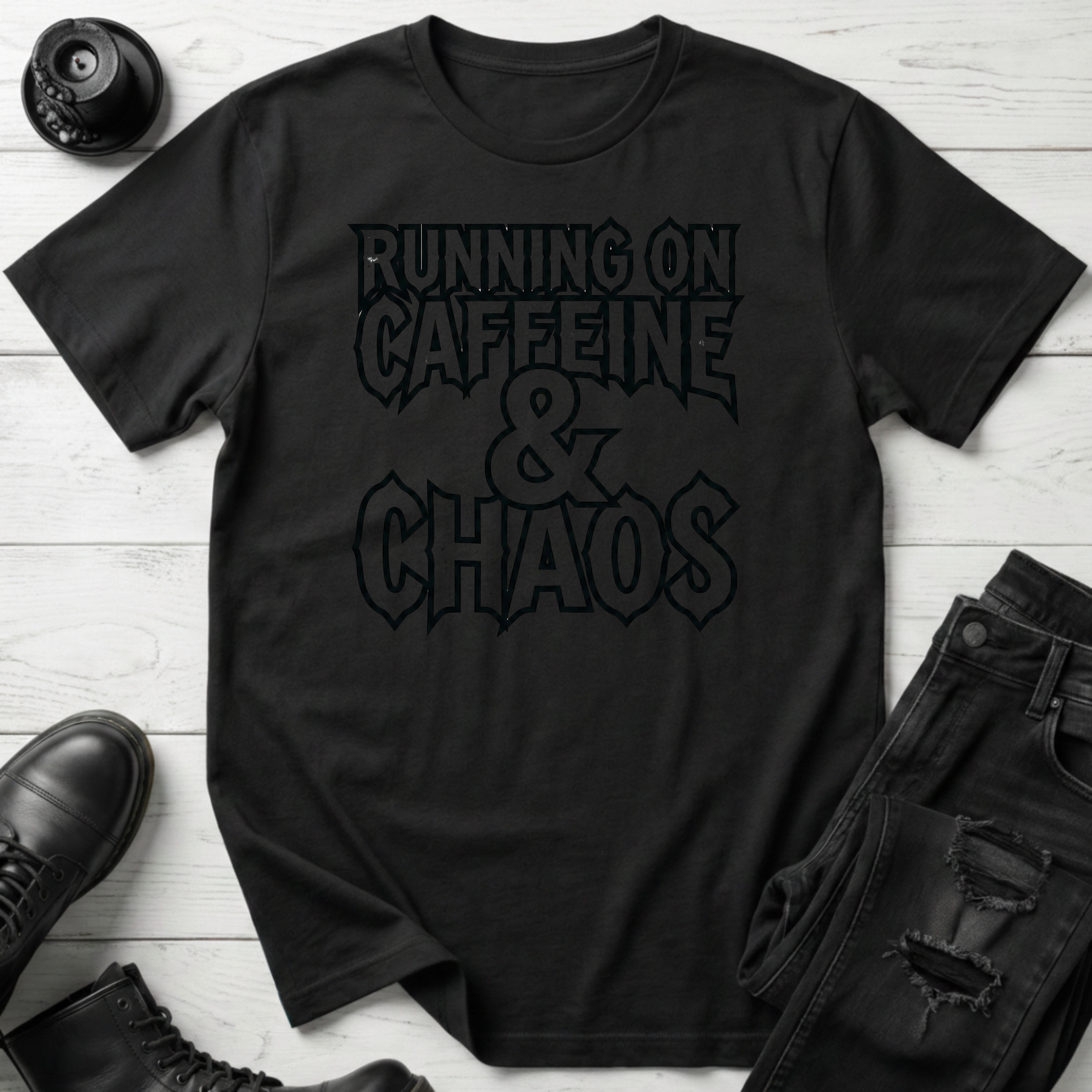 Caffeine and Chaos T-Shirt