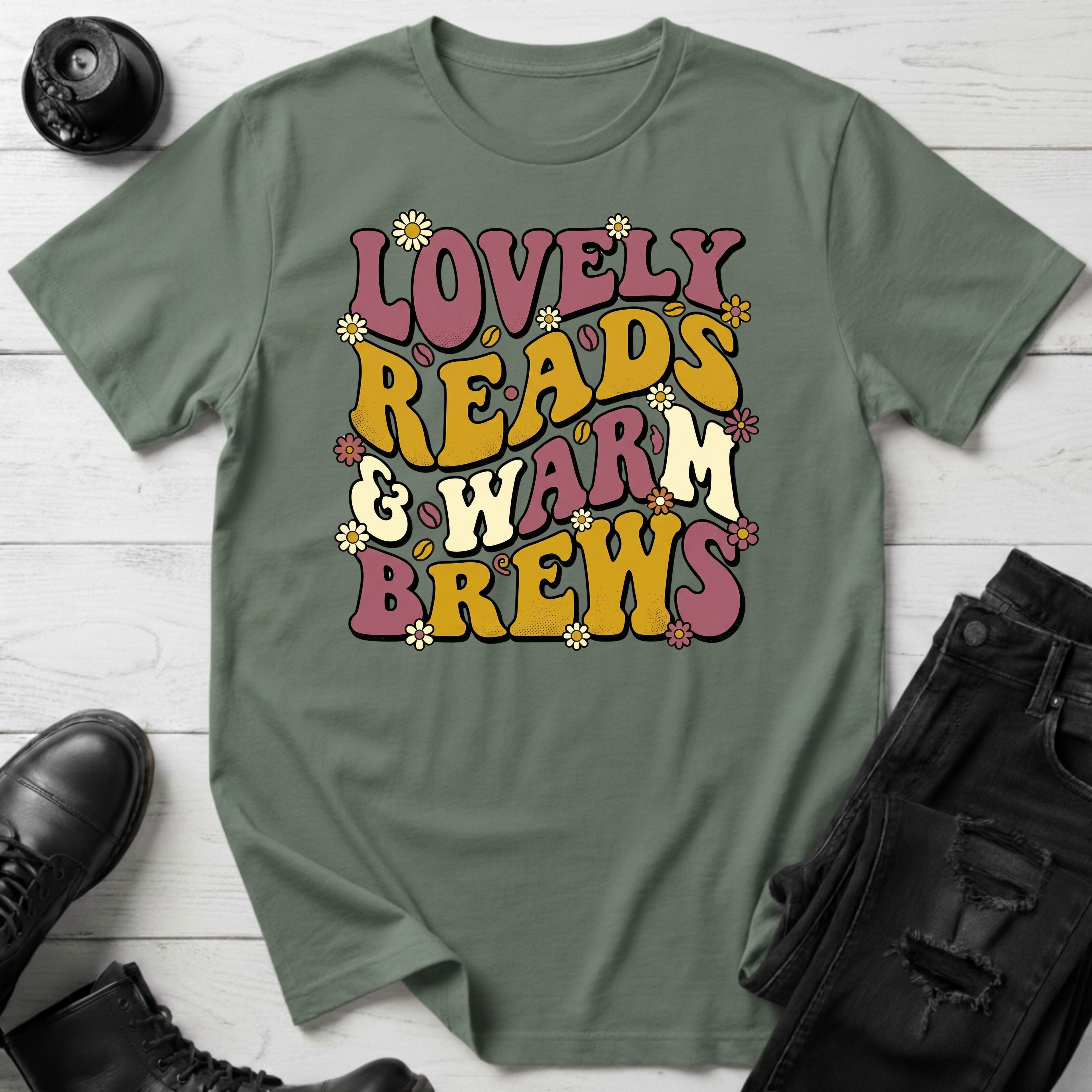 Lovely Reads & Warm Brews T-Shirt