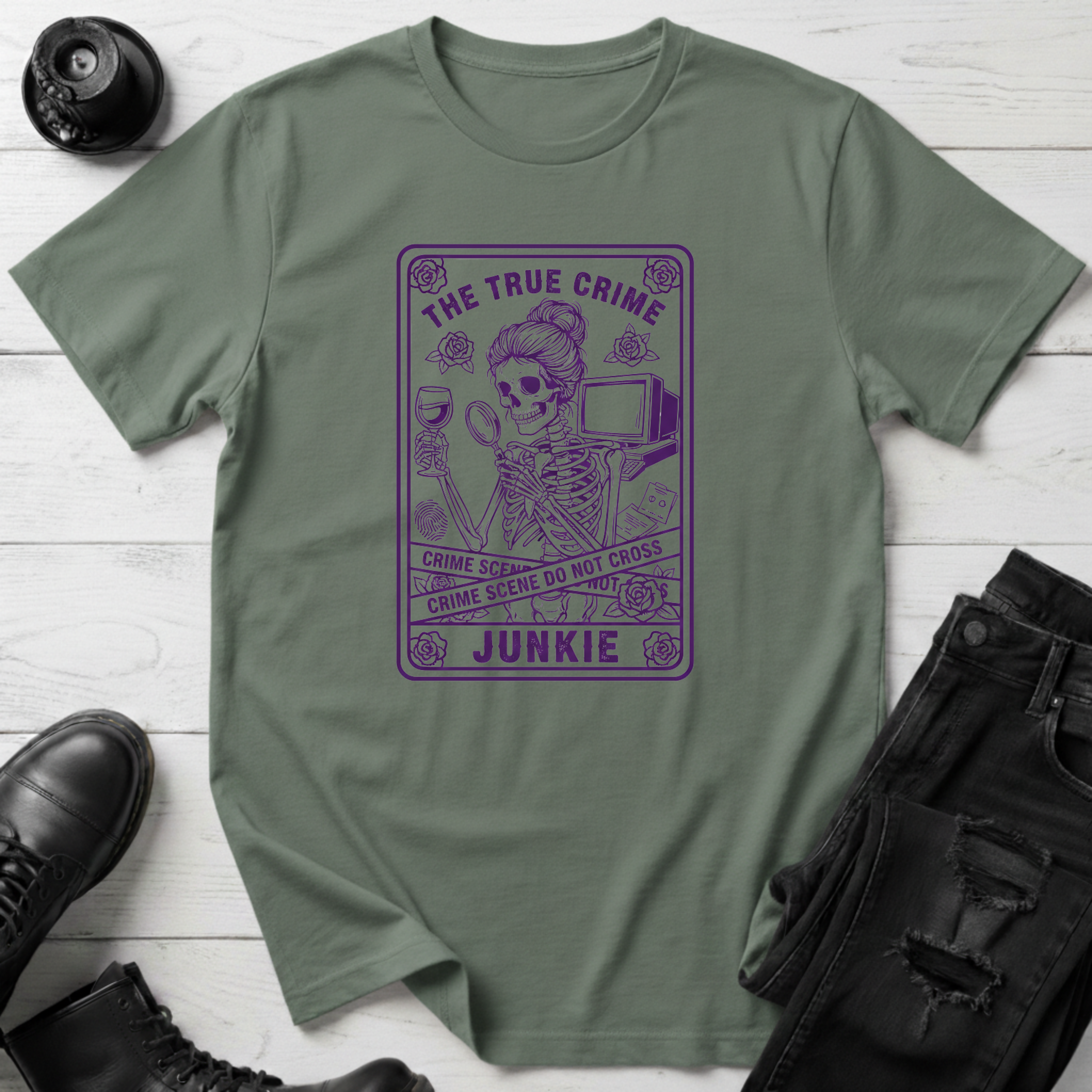 True Crime Junkie Tarot T-Shirt