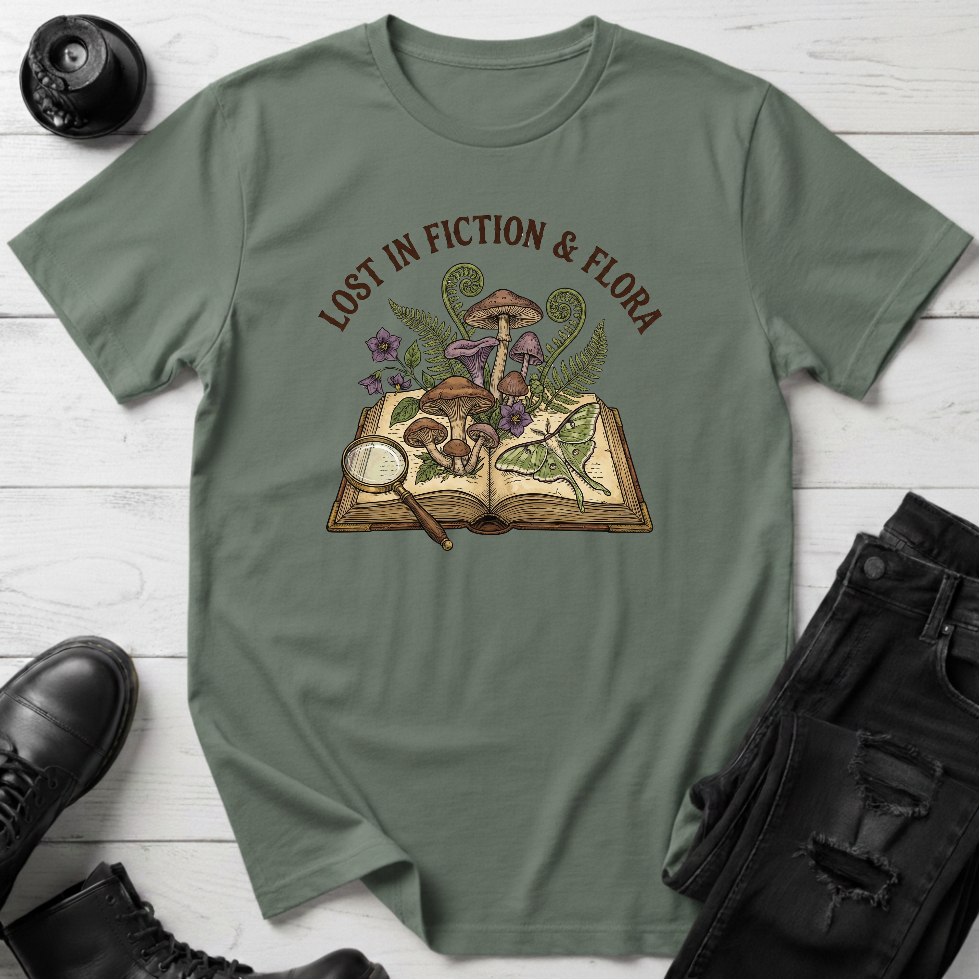 Lost in Fiction and Flora T-Shirt