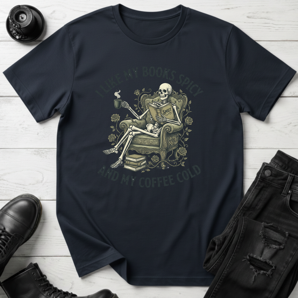 I Like My Books Spicy And My Coffee Cold  T-Shirt