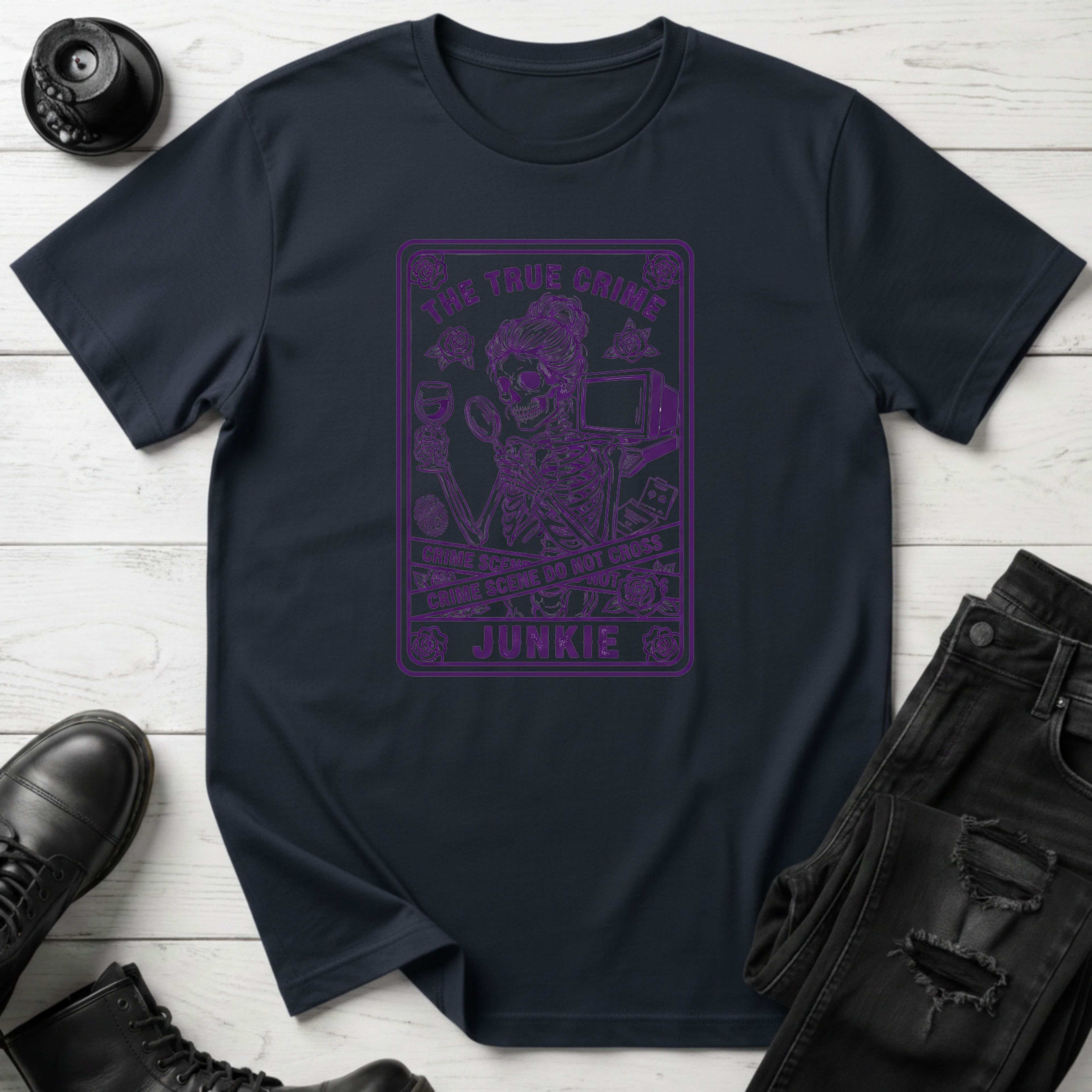 True Crime Junkie Tarot T-Shirt