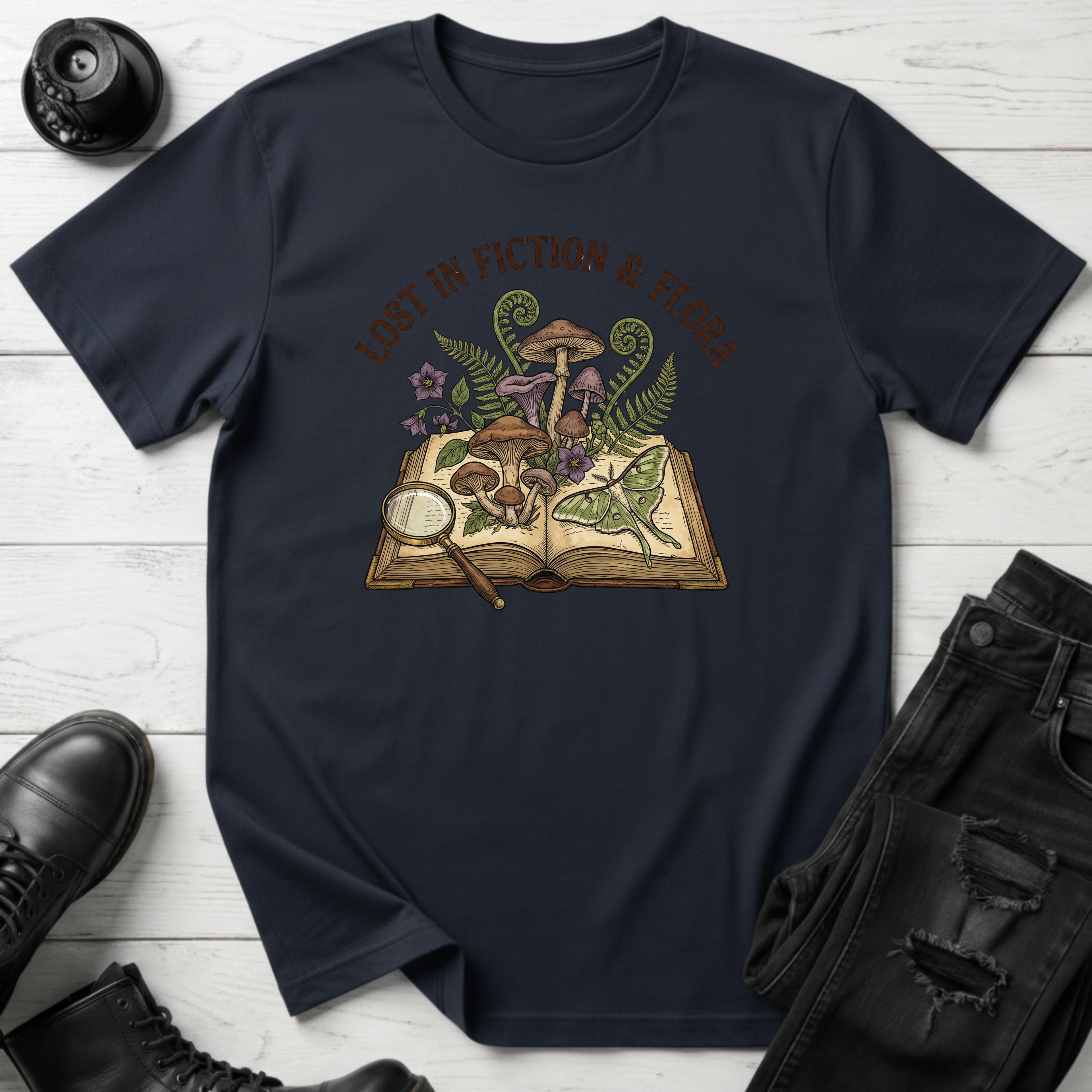Lost in Fiction and Flora T-Shirt