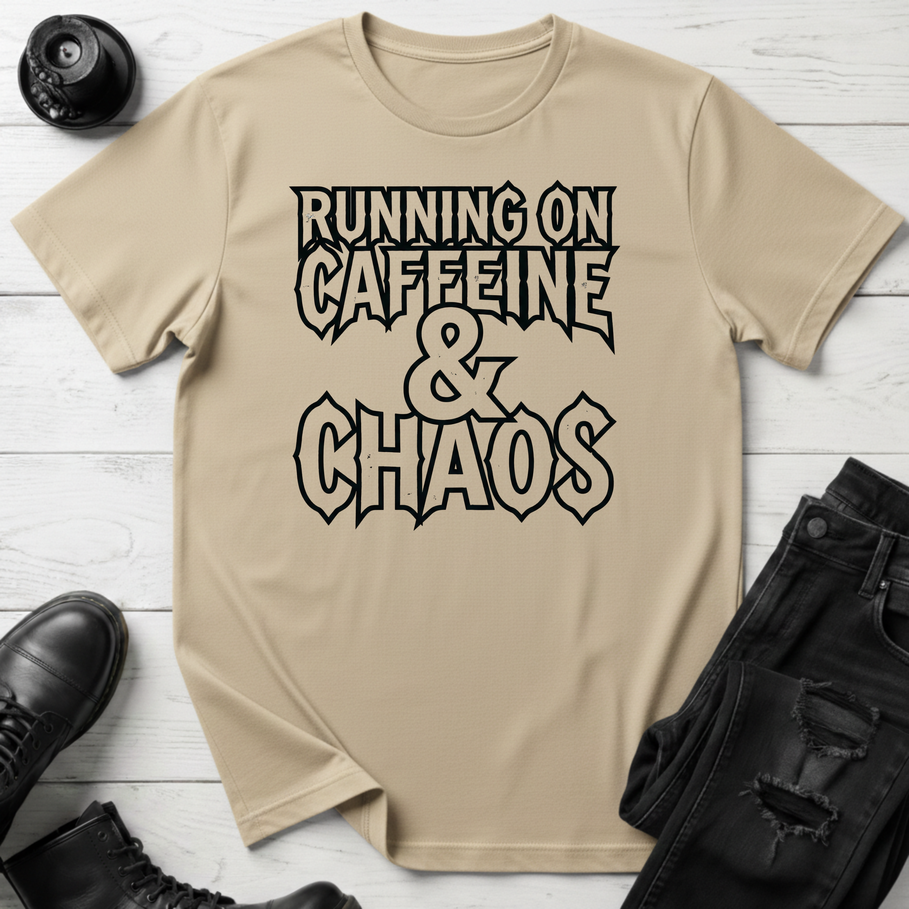 Caffeine and Chaos T-Shirt